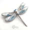 Handmade dragonfly brooch embroidered with crystal pearl beads blue color 10.jpg