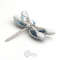 Handmade dragonfly brooch embroidered with crystal pearl beads blue color 11.jpg
