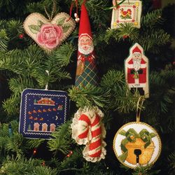 vintage 7 christmas ornaments 22 cross stitch pattern pdf classic holiday designs instant download