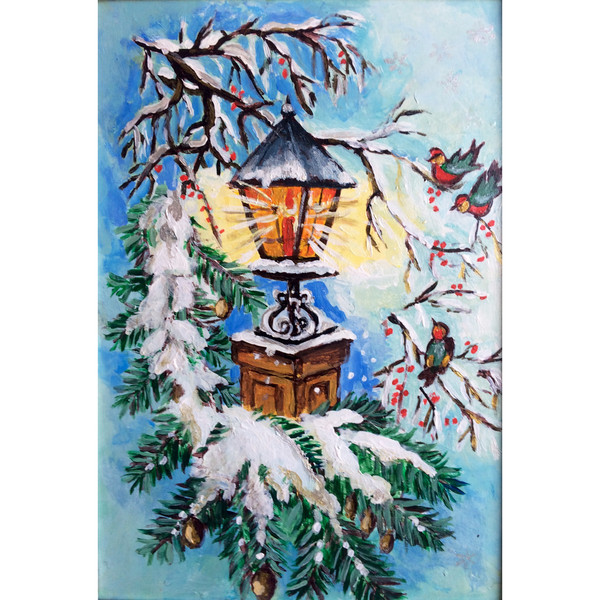 christmas lantern painting