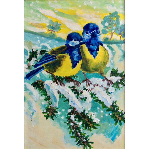 bluebird painting acrylic