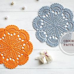 Small Crochet Lace Doily Pattern - Crochet Coaster for Table Decor Pattern - Crochet Home Decor as Gift for Women