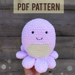 Plush octopus pattern, crochet pattern, octopus easy pattern