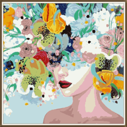 Art Women - Flowers - 007 / Cross Stitch pattern PDF / Digital Instant Download