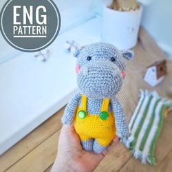Amigurumi Hippopotamus crochet pattern. Amigurumi hippo crochet pattern
