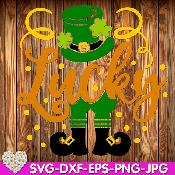 St-Patricks-Day-Lucky-Green-ShamrockLucky-with-Leprechaun-Hat-digital-design-Cricut-svg-dxf-eps-png-ipg-pdf-cut-file.jpg
