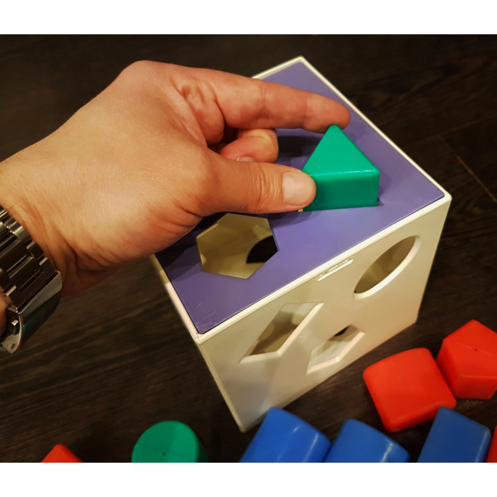 4 Vintage USSR Developing Toy Sorter Logical cube with through holes 1980s.jpg