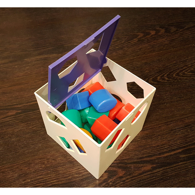 8 Vintage USSR Developing Toy Sorter Logical cube with through holes 1980s.jpg