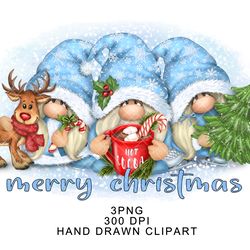 christmas gnomes png clipart sublimation gonks digital watercolor nordic winter merry christmas sticker tumbler graphics