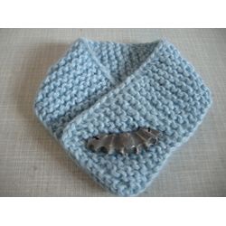 Knit Pet Scarf wich ceramic pin. Ceramic pin Bat. Halloween ornament