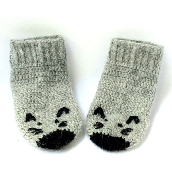 Funny Socks Mouse, Toddler Winter Slippers, Cozy  Boot Socks, Hand Knit Wool Socks, Baby Animal Socks.jpg