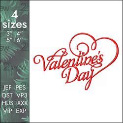 valentines day embroidery design, love designs, 4 sizes