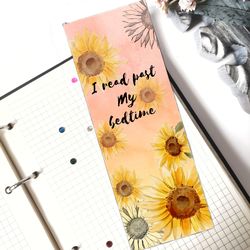 Printable Bookmarks sunflower  Watercolour Bookmark Set 2 Printable Bookmark Sunflower