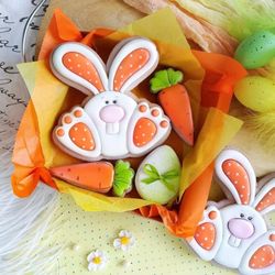 easter rabbit cookie cutters custom stamp cookie cutter for cake topper gingerbread decor sugar cookies silicone mold