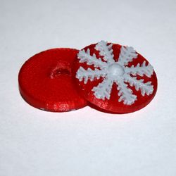 3d model .stl format. Button with a loop with a snowflake