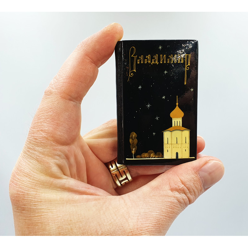11 Vintage Russian Lacquer Miniature Art Notepad VLADIMIR Handpainted Cover Mstera USSR 1987.jpg