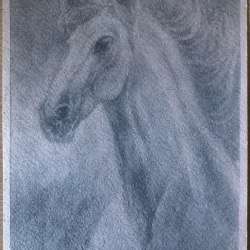 White horse portrait farmhouse painting modern wall art Original oil painting 8x6 inches