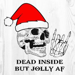 Dead Inside But Christmas Svg Png Skull Santa Hat