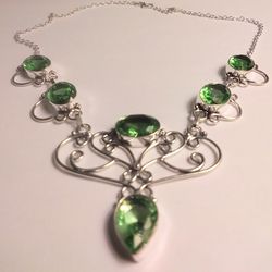Stunning 925 Sterling Silver Peridot Necklace
