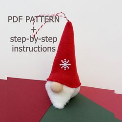 Christmas Gnome PATTERN, PDF, Gnome doll, Scandinavian Christmas Gnome, DIY, Christmas Ornaments, Gnomes DIY How To Make