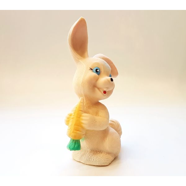 8 Vintage Rubber Toy Rabbit With Carrot Made in Yugoslavia 1970s.jpg