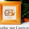 Zodiac sign with funny cat Zodiac art Capricorn Kids charm gift Astrology sig Capricorn Birthday gift Capricorn Funny cats wall décor.jpg