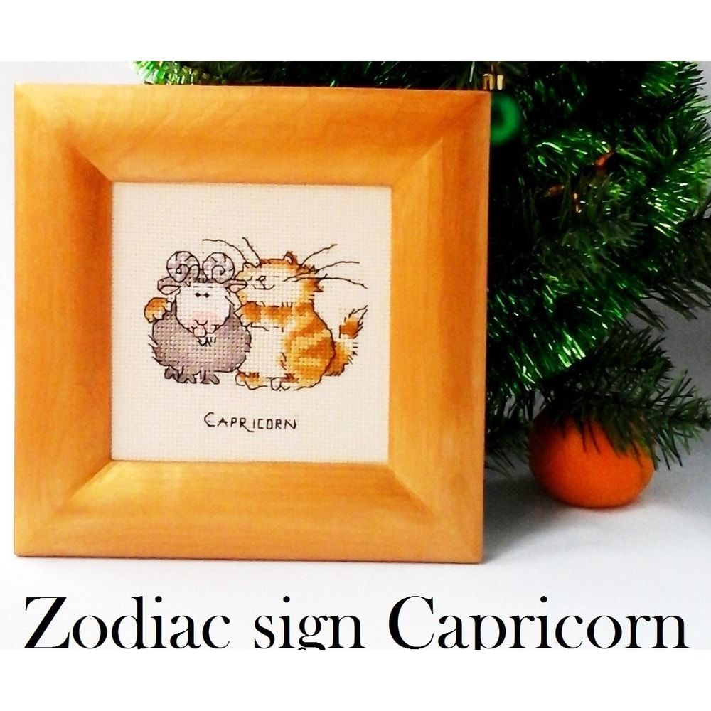 Zodiac sign with funny cat Zodiac art Capricorn Kids charm gift Astrology sig Capricorn Birthday gift Capricorn Funny cats wall décor.jpg