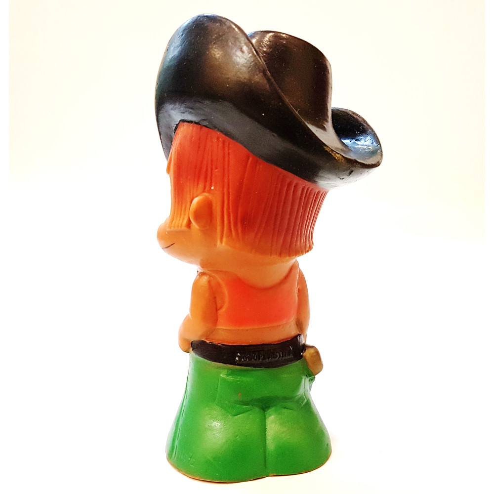 3 Vintage Rubber Toy Doll COWBOY with Squeaker Made in Yugoslavia 1970s.jpg