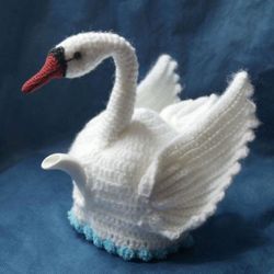 crochet Tea Cozy,  Tea Cosy, Swan teapot, crochet Swan, crochet Tea Cosy, White Swan, crochet SwanTea Cozy