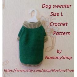 Dog sweater size L crochet pattern