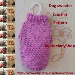Pink dog sweater size S crochet pattern