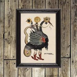 The Demon Typhon. Monster art print. Demonic poster decoration. 0127.