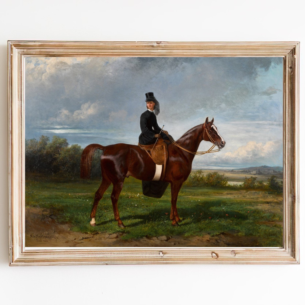 vintage Equestrian Portrait wall art print.jpg