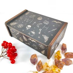 Gothic altar box, Ritual tools storage, Tarot cards stash box, Magic spells, Witch gift