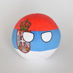 Plush countryballs toy with flag of Serbia