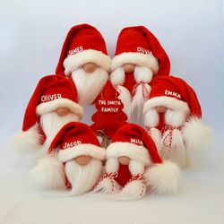 Christmas Gnomes Family, Personalized Christmas Gnomes, Santa Gnome, Personalized Holiday Gifts, Personalized Decor