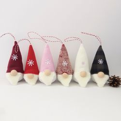 Christmas Gnome Ornament, Hanging Christmas Decorations, Handmade Xmas Gnomes Plush Doll, Norwegian Christmas Tree