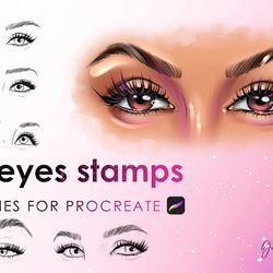 procreate eyes brushes | eyes brush set | eyes templates for artists | eye stamps procreate