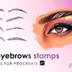procreate eyebrows brushes | eyebrows brush set | eyebrows templates for artists | eyebrows stamps procreate