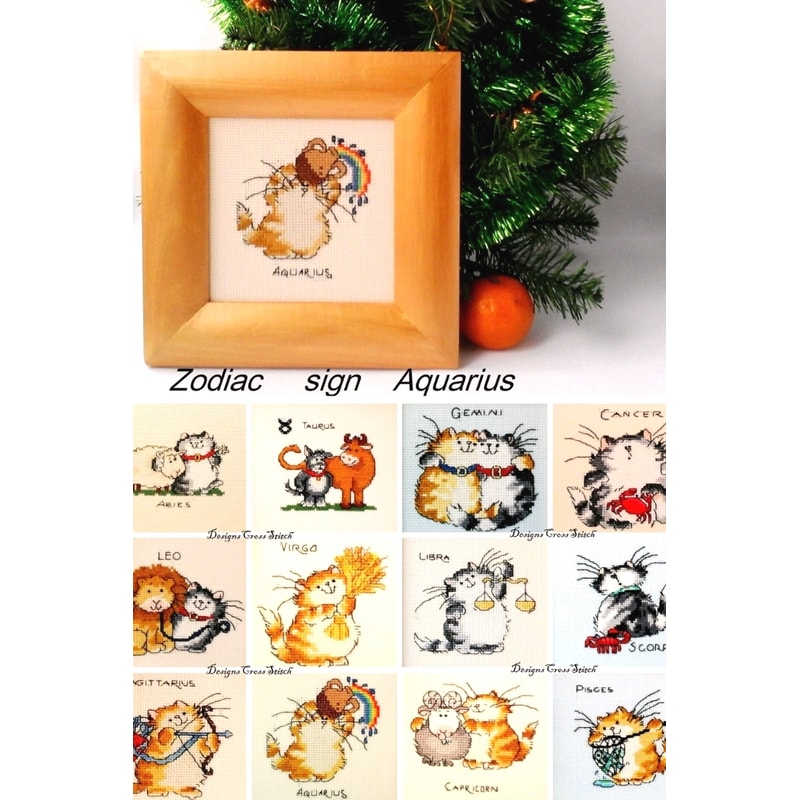 Milestone Birthday Sign Aquarius, Kids Cat Décor, Zodiac Art Aquarius, Zodiac Gifts Aquarius.jpg