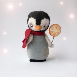 Christmas Teddy Penguin Soft Doll - 10cm