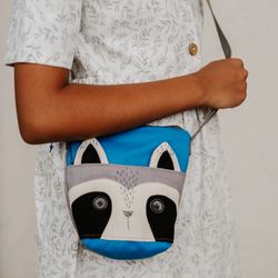 RACCOON CROSSBODY BAG gift for her, for girl, for mom and daughter Shipping from USA