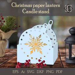 Christmas paper lantern. Candlestick/Paper Cut/DIY crafts.