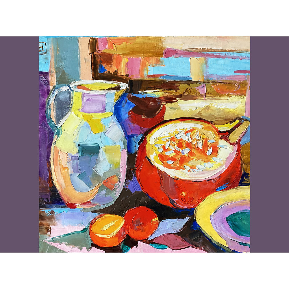 pumpkin oil painting still life original art food  -3.jpg