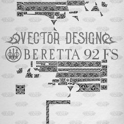 VECTOR DESIGN Beretta 92 FS Scrollwork 1