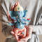 blue soft statue Lord Ganesha crochet figurine