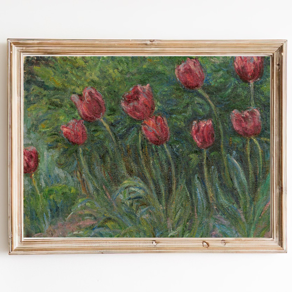 vintage tulips wall art print.jpg