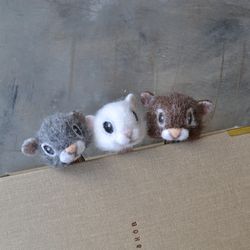 Needle felted 3d mouse rat bookmarks Handmade custom cute bookmark Bookwarm gift for reader Book lover gift