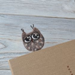 Cute owl bookmark Needle felted 3d bookmark Handmade custom bookmark Bookwarm gift for reader Book lover gift