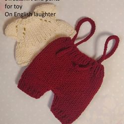 KNIT Pattern Clothes for toys/ Knit sweatshirt and pants/ Pattern sweater for dolls/ Cute clothes for teddy bears
